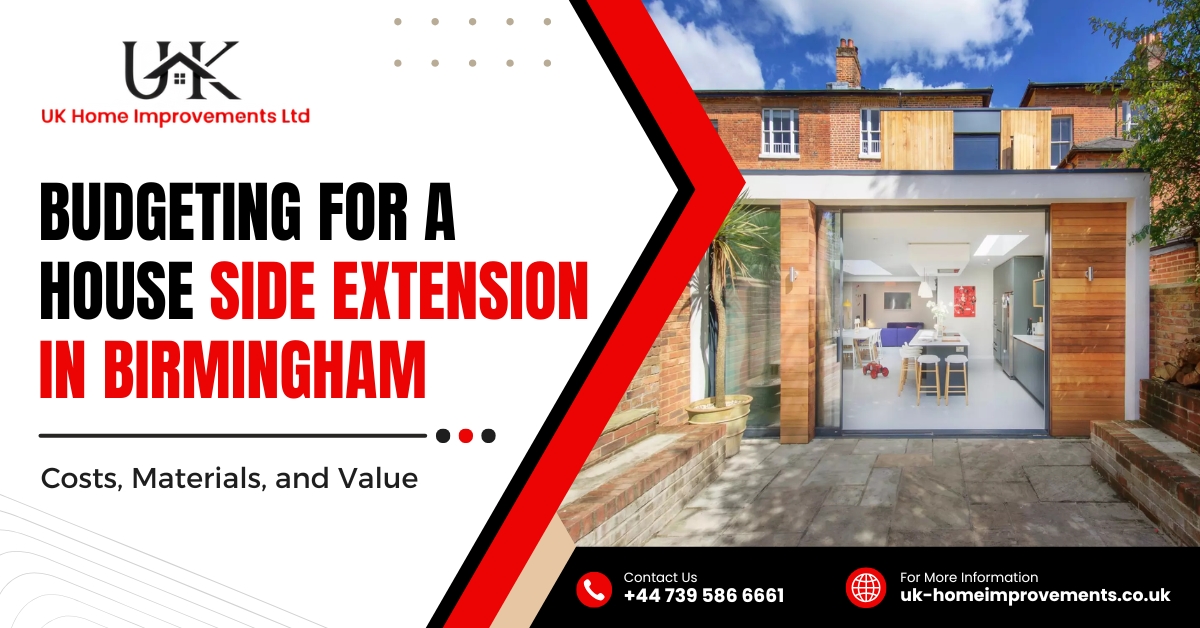 Budgeting for a House Side Extension in Birmingham: Costs, Materials, and Value